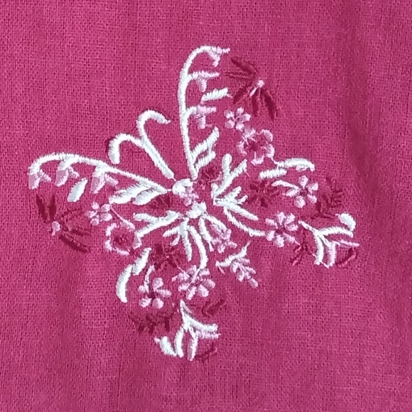 Linen Blend Southern Lady Pantsuit Capri Size Large 18 - Picture 3 of 10